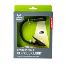Gadget Lampe de lecture clipsable et rechargeable Noir