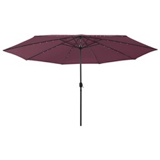 Parasol met LED-verlichting 400 cm bordeauxrood312534