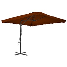 Parasol met stalen paal 250x250x230 cm terracottakleurig312515