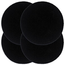 Placemats 4 st rond 38 cm katoen effen zwart 133844