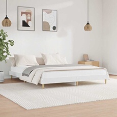Bedframe LED massief hout wit 120x200 cm832045