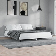 Bedframe LED massief hout wit 120x200 cm832253