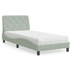 Bed met matras fluweel lichtgrijs 80x200 cm3208622