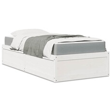 Bed met matras massief grenenhout wit 90x190 cm3281956