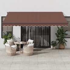 Luifel automatisch uittrekbaar met LED's 450x300 cm bruin3310214