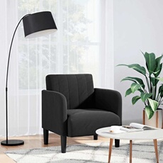 vidaXL - Fauteuil de salon - Velours - Noir