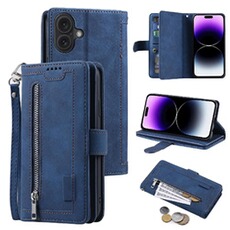 Coque et étui téléphone mobile GENERIQUE Coque pour iPhone 12/12 Pro Etui à Rabat en Cuir Fermeture à Glissière Magnétique Portefeuille avec 9 Emplacements pour Cartes Fonction Stand Etui en