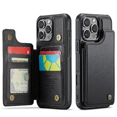 Coque et étui téléphone mobile zursana Flip Étui Pour iPhone 16 Pro Max Cuir PU Béquet Titulaire De La Carte Blocage RFID Étui Antichoc Mince - Noir
