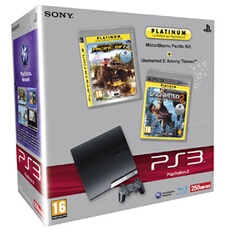 Console PS3 Slim 250 Go + Uncharted 2 Platinum + MotorStorm Pacific Rift Platinum - Console PlayStation 3 Sony. Pack Exclusif Fnac