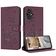 Flip Etui Pour Tecno Pova Neo 3 Chat Mignon Portefeuille En Cuir Porte-cartes Kickstand Cuir PU Rouge