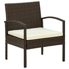 Vidaxl Marron Chaise De Jardin Avec Coussin Résine Tressée