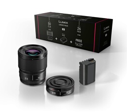Kit Accessoires Lumix Optique fixe grand angle 26mm R26E + Optique fixe Portrait Lumix 50mm f1.8m S50ME + Batterie DMW BLK22EB pour Lumix S5 et S9 - vue 3