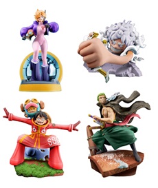 Set de 4 figurines en PVC One Piece Petitrama Logbox Re Birth Egghead 9 cm