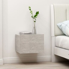 Vidaxl Gris Tables De Chevet 2 Pcs Béton 40X30x30 Cm Bois Ingénierie