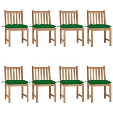 Vidaxl Chaises De Jardin Lot De 8 Avec Coussins Bois De Teck Massif