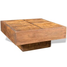 Vidaxl Marron Table Basse Carrée Bois Massif De Manguier