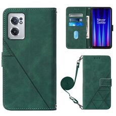 Coque Protective OnePlus Nord CE 2 5G Protection complète Soft PU Le cuir flip portefeuille Case de téléphone avec une sangle longue compatible avec