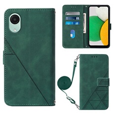 Coque Protective FOXDOCK Samsung Galaxy A04 Core Protection complète Soft PU Le cuir flip portefeuille Case de téléphone avec une sangle longue