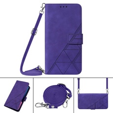 Coque Protective TCL 50 Pro NxtPaper Protection complète Soft PU Le cuir flip portefeuille Case de téléphone avec une sangle longue compatible avec