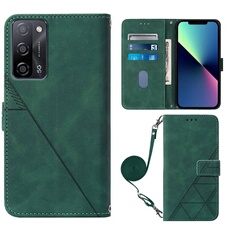 Coque Protective FOXDOCK OPPO A54 4G Protection complète Soft PU Le cuir flip portefeuille Case de téléphone avec une sangle longue compatible avec
