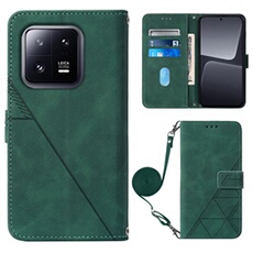 Coque Protective Xiaomi 13 Pro Protection complète Soft PU Le cuir flip portefeuille Case de téléphone avec une sangle longue compatible avec Xiaomi