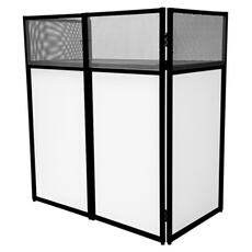 Façade Portable en Métal pour Stand DJ Disc Jockey DJ Booth 114 x 105 x 57 cm