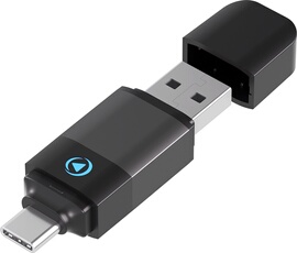 Adaptateur BT 2en1 USBA+C CarPlay / Android Auto