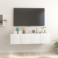 vidaXL - Meuble TV suspendu - 2 pièces - 60x30x30 cm - Blanc