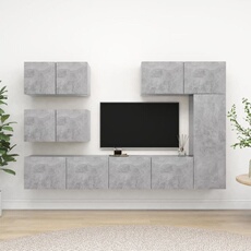 VIDAXL - Ensemble Meuble TV - 6 Pièces - Gris Béton