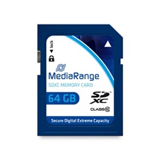 - Carte mémoire flash - 64 Go - Class 10 - SDXC - bleu