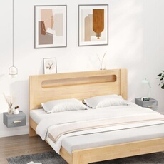 VIDAXL - Table de chevet murale - Sonoma Gris - 35x35x20 cm - Lot de 2