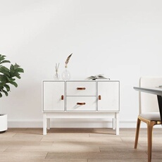 VIDAXL - Buffet - Massif - Blanc - 110x40x78 cm