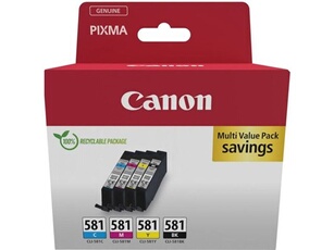 Pack De 4 Cartouches + Couleur Canon Cli 581 C Y Bk Canon - vue 3