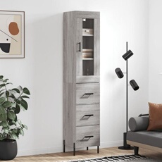 VIDAXL - Buffet haut Sonoma - Gris - 34,5x34x180 cm