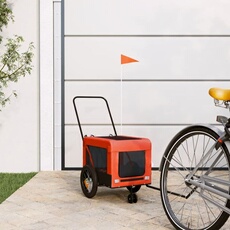 Vidaxl Orange/Noir Remorque De Vélo Pour Animaux De Compagnie Et