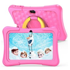 Tablettes educatives YONIS Tablette Enfant 7 Pouces Android 13 Antichoc Multilingue Avec Contrôle Parental + SD 256Go Rose