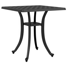vidaXL - Table de Jardin - Aluminium Coulé - Noir - 53x53x53cm