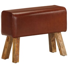 VIDAXL - Banc saut de cheval - Cuir - Marron - 58 cm