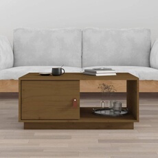 VIDAXL - Table basse - Bois de pin massif - Marron - 80 x 50 x 35,5 cm