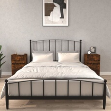 VIDAXL - Table de chevet - Chêne - Fumé - 40x35x70 cm - Lot de 2