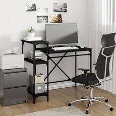 VIDAXL - Bureau - Industriel - Bois d'ingénierie et fer - Noir - 105x50x90 cm
