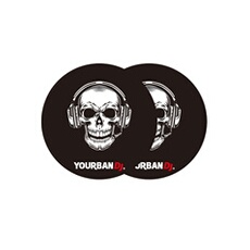 Paire de feutrine Yourban Dj YS 320 SKULL BL Tête de Mort pour platines vinyles - vue 2