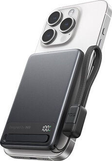 PB MagPro Slim 5k mAh Magnet+ USB C + cbl USB C Bk