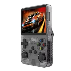 Console rétrogaming szsmart Console de jeu R36S 3,5 pouces, système open source 64 Go (12 000 jeux) - Gris