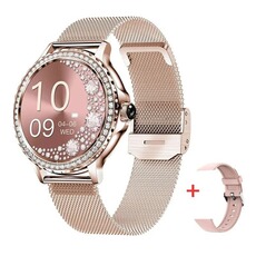 Montre connectée GENERIQUE Montres de sport connectées SZSMART NX19, bracelet en acier de 1,3, Bluetooth, charge magnétique - Rose milanais