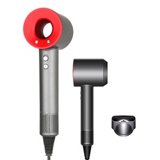 Sèche-cheveux professionnel SZSMART, adapté à tous types de cheveux, avec cordon de 1,8 m et 1 embout de séchage - Rouge