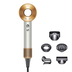 Sèche-cheveux professionnel SZSMART, adapté à tous types de cheveux, avec cordon de 1,8 m et 5 buses de séchage - Blanc