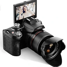 Appareil photo Reflex NBD Caméra 64MP, Zoom 16X & Vidéo 5K WiFi – Contrôle par App, Pack Accessoires Complet – Idéal Vlog et Cadeau Pro