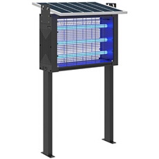 Lampe anti-moustique 25W LED solaire autoportante H. 93 cm - lampe anti-insectes - lampe UV piège à insectes - noir