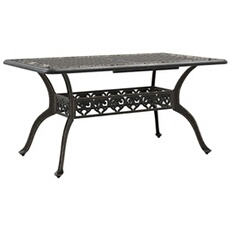 vidaXL - Table de jardin - Aluminium coulé - Bronze - 150x90x72cm